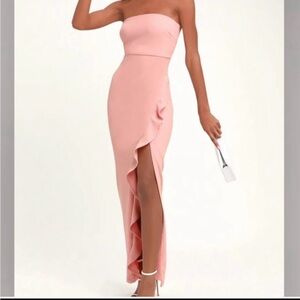 Lulu's Blush Strapless Dress